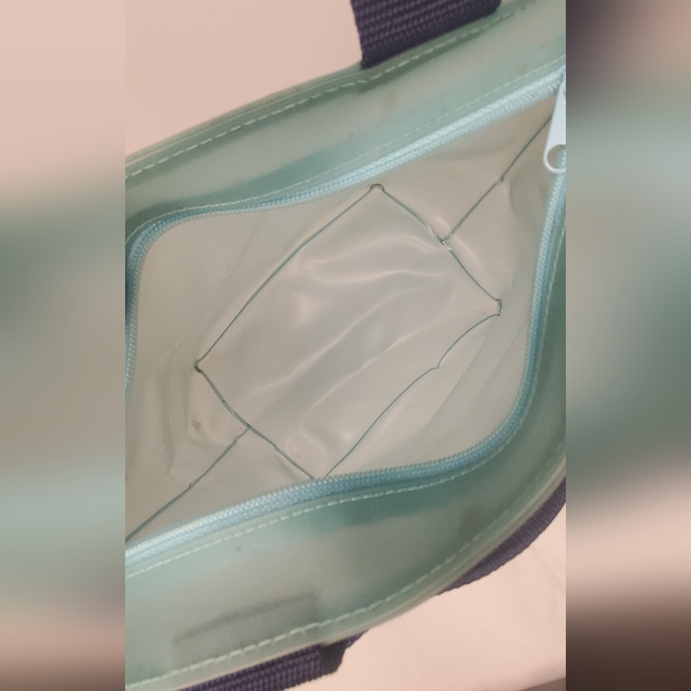 7 for All Mankind Bag - small jelly handbag with blue writing - Picture 9 of 12
